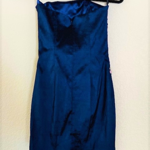 🍍Jessica McClintock Royal Blue Strapless Dress 4P - Picture 3 of 6